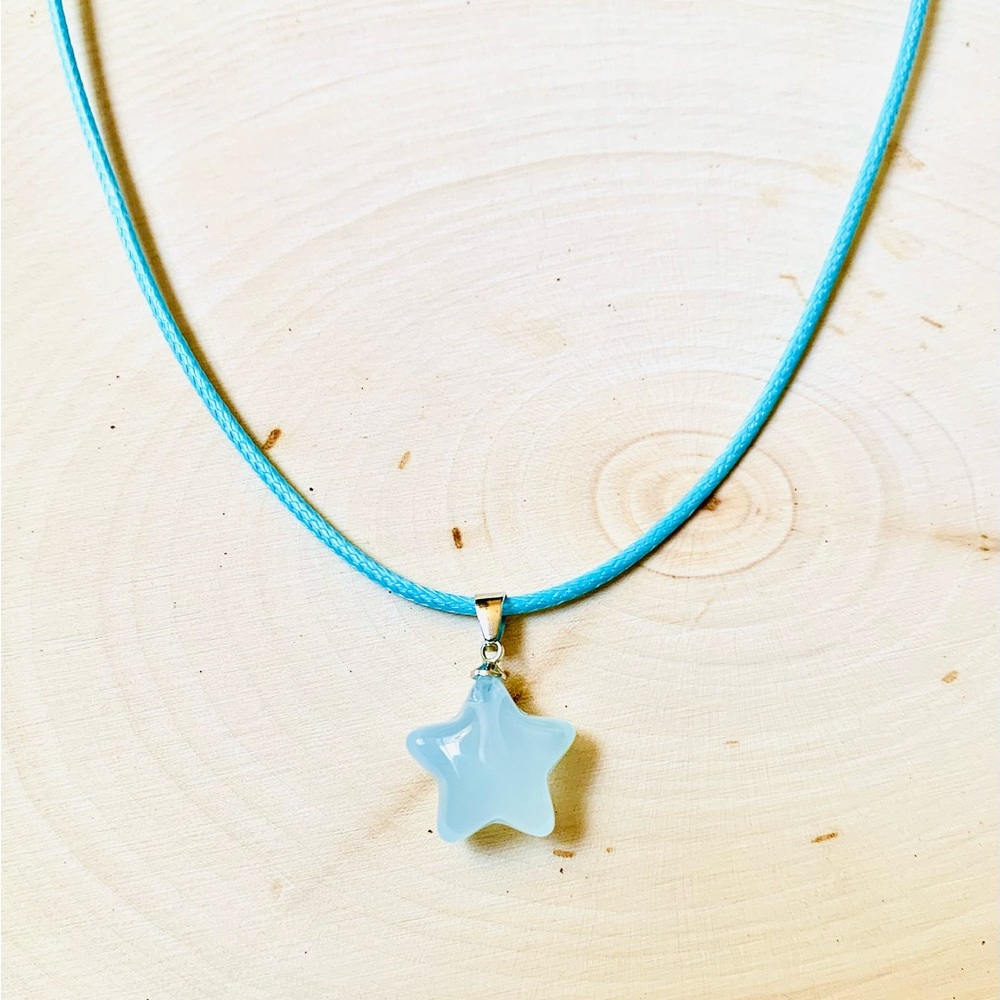 Cute light blue star necklace